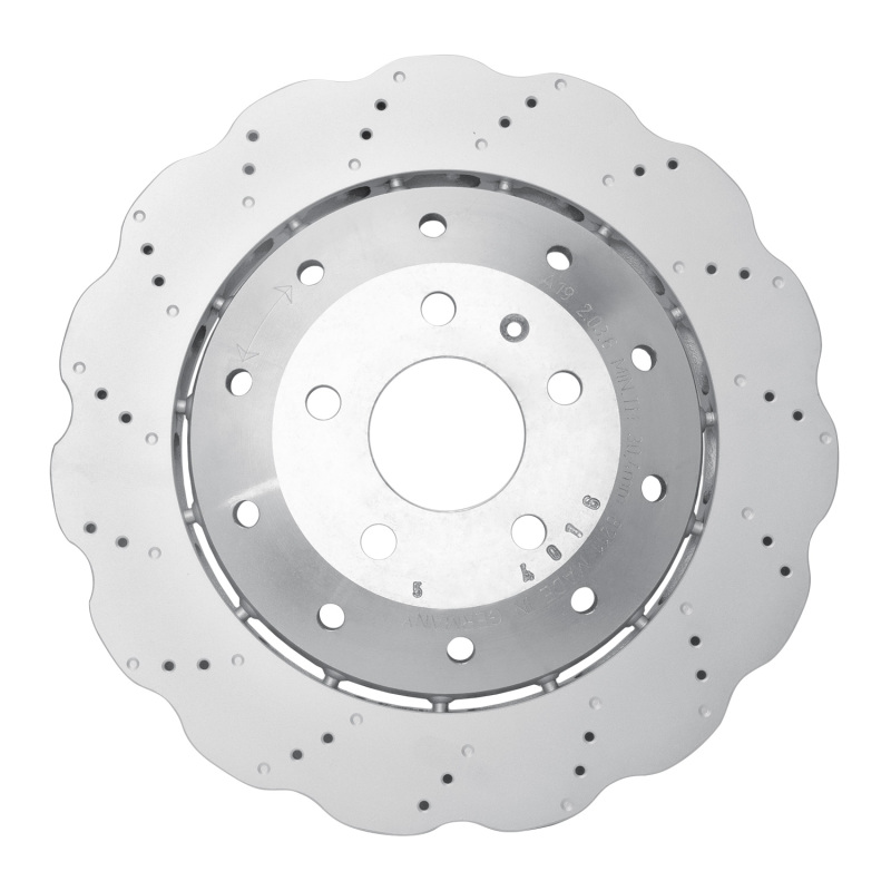 Audi R8 Brake Rotor (1) - Rear - R1 Concepts - Drilled Carbon Alloy GeoMET - `14-`24